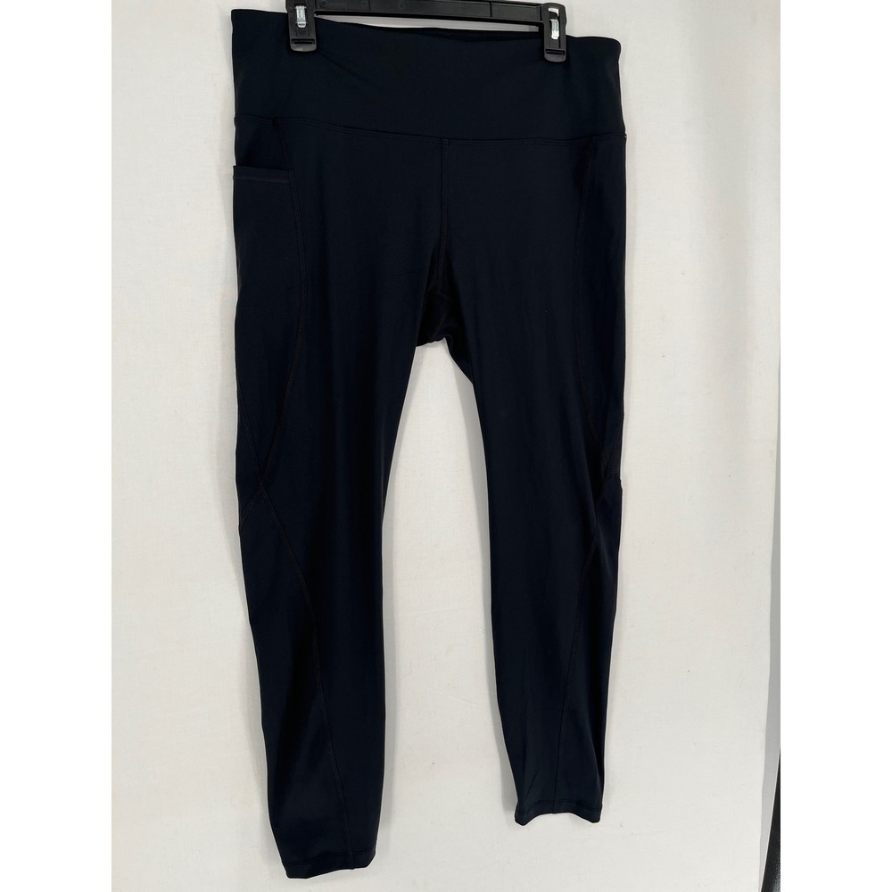 Athlio Active Leggings Womens 2XL High Waisted Side Pocket Black Workout Yoga